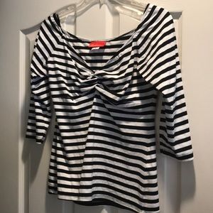 Jailbird Top PinUp Girl Black and White